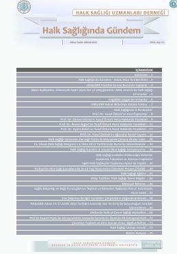 Halk Sağlığında Gündem 2011, Cilt 1, Sayı 11 Aralık