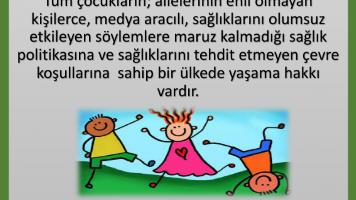 Dünya Çocuk Hakları Gününde Çocukların Çevre Hakkı