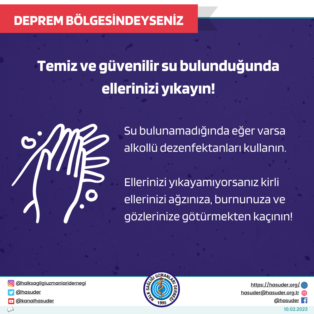 Temiz ve güvenilir su bulunduğunda ellerinizi yıkayın!