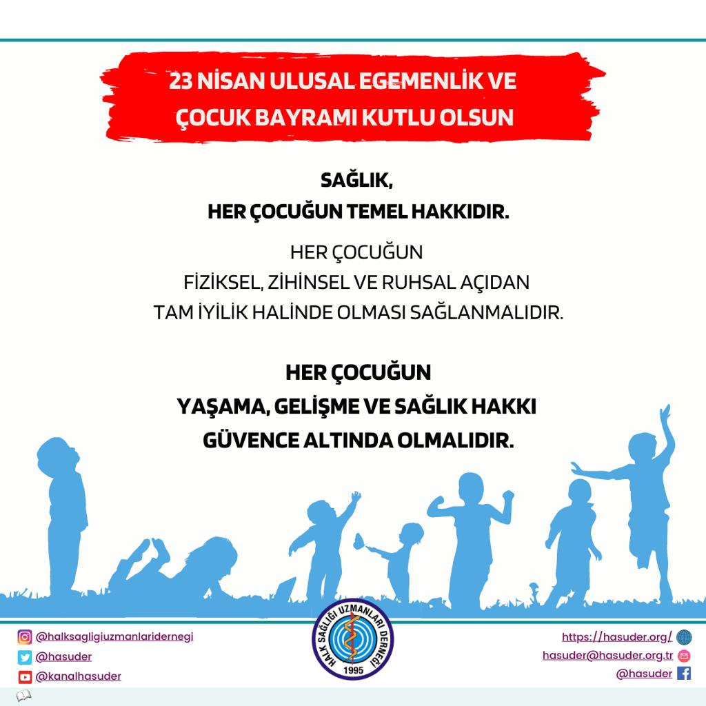 23 Nisan Ulusal Egemenlik ve Çocuk Bayramı Kutlu Olsun.